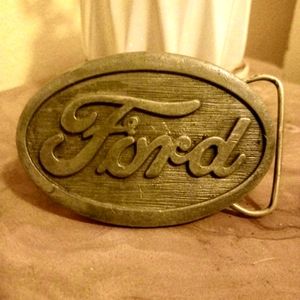 Vintage Silver Metal Ford Belt Buckle